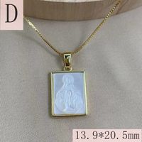 Simple Style Angel Copper Plating Inlay Shell 18k Gold Plated Pendant Necklace sku image 5