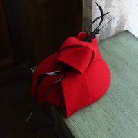 Frau Elegant Einfarbig Flache Traufen Fedora-Hut Fascinator Hut main image 3