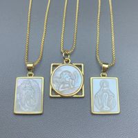 Simple Style Angel Copper Plating Inlay Shell 18k Gold Plated Pendant Necklace main image 1