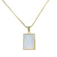 Simple Style Angel Copper Plating Inlay Shell 18k Gold Plated Pendant Necklace main image 2