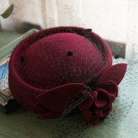Frau Lässig Einfarbig Blume Ohne Dach Fedora-Hut Fascinator Hut sku image 3