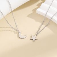 Simple Style Star Moon Stainless Steel Polishing Pendant Necklace main image 1