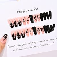 Simple Style Color Block Plaid Skull Plastic Nail Patches 1 Set sku image 11