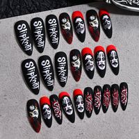 Simple Style Color Block Plaid Skull Plastic Nail Patches 1 Set sku image 27