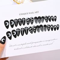 Simple Style Color Block Plaid Skull Plastic Nail Patches 1 Set sku image 12