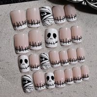 Simple Style Color Block Plaid Skull Plastic Nail Patches 1 Set sku image 21