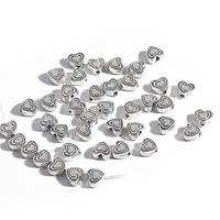 1 Set Sweet Simple Style Heart Shape Metal Plating Beads Jewelry Accessories sku image 1