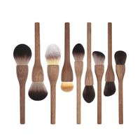 Vintage Style Artificial Fiber Wool Walnut Wooden Handle Makeup Brushes 1 Piece main image 2