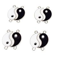 20 Pcs/package Simple Style Tai Chi Heart Shape Alloy Enamel Pendant Jewelry Accessories main image 5