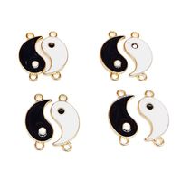 20 Pcs/package Simple Style Tai Chi Heart Shape Alloy Enamel Pendant Jewelry Accessories main image 3