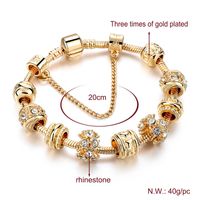 Simple Style Geometric Solid Color Alloy Copper Plating Inlay Rhinestones Gold Plated Women's Bracelets main image 2