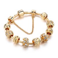 Simple Style Geometric Solid Color Alloy Copper Plating Inlay Rhinestones Gold Plated Women's Bracelets sku image 1