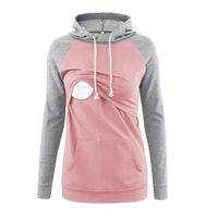 Streetwear Color Block Polyester Maternity Clothing main image 1