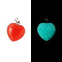 1 Piece Simple Style Heart Shape Fluorite Luminous Pendant Jewelry Accessories sku image 5