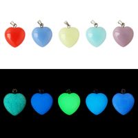 1 Piece Simple Style Heart Shape Fluorite Luminous Pendant Jewelry Accessories main image 6