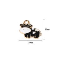 1 Piece Cute Cattle Alloy Enamel Plating Pendant Jewelry Accessories sku image 1