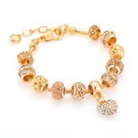 Style Vintage Bloc De Couleur Forme De Cœur Alliage Placage Incruster Strass Femmes Bracelets main image 4