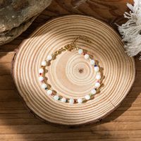 Cute Vacation Round Shell Pearls Beaded Women's Bracelets sku image 1