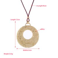 Elegant Simple Style Circle Alloy Leather Rope Plating Women's Pendant Necklace main image 2