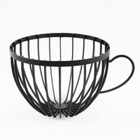 Elegant Retro Solid Color Iron Hollow Out Storage Basket sku image 1