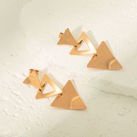 1 Pair Elegant French Style Streetwear Triangle Plating Hollow Out 304 Stainless Steel 14K Gold Plated Drop Earrings main image 3