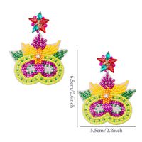 1 Pair Retro Exaggerated Commute Letter Asymmetrical Handmade Inlay Stainless Steel Cloth Rhinestones Beads Drop Earrings sku image 1