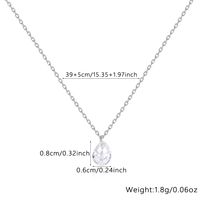 Elegant Simple Style Round Water Droplets Sterling Silver Inlay Zircon Necklace main image 6