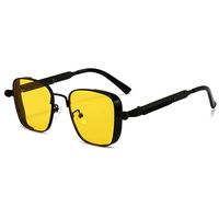 Retro Punk British Style Solid Color Ac Square Full Frame Men's Sunglasses sku image 5