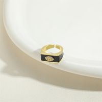 Vintage Style Simple Style Commute Devil's Eye Copper Enamel Plating Inlay Zircon 14k Gold Plated Open Rings main image 6