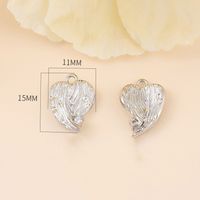 1 Piece Simple Style Heart Shape Wings Copper Plating Inlay Pendant Jewelry Accessories sku image 2