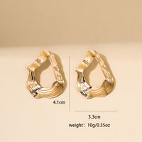 1 Pair Elegant Retro Exaggerated Irregular Pleated Hollow Out Alloy Ear Studs main image 2