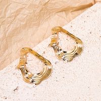 1 Pair Elegant Retro Exaggerated Irregular Pleated Hollow Out Alloy Ear Studs main image 4