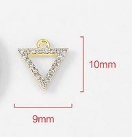 1 Piece Simple Style Triangle Metal Plating Inlay Pendant Jewelry Accessories main image 2