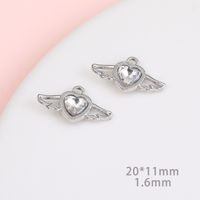 1 Piece Sweet Simple Style Heart Shape Wings Alloy Plating Inlay Pendant Jewelry Accessories sku image 1