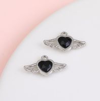 1 Piece Sweet Simple Style Heart Shape Wings Alloy Plating Inlay Pendant Jewelry Accessories sku image 2