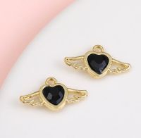 1 Piece Sweet Simple Style Heart Shape Wings Alloy Plating Inlay Pendant Jewelry Accessories sku image 6