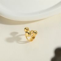 Vintage Style Simple Style Commute Water Droplets Solid Color Copper Plating 14k Gold Plated Open Rings main image 7