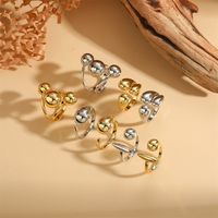 Vintage Style Simple Style Commute Water Droplets Solid Color Copper Plating 14k Gold Plated Open Rings main image 6