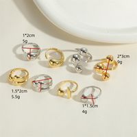 Vintage Style Simple Style Commute Water Droplets Solid Color Copper Plating 14k Gold Plated Open Rings main image 2