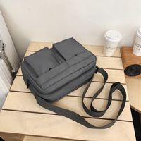 Unisex Nylon Solid Color Classic Style Sewing Thread Square Zipper Shoulder Bag sku image 2