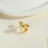 Vintage Style Simple Style Commute Water Droplets Solid Color Copper Plating 14k Gold Plated Open Rings sku image 7