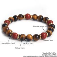 Simple Style Round Stainless Steel Natural Stone Beaded Men's Bracelets main image 2