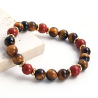 Simple Style Round Stainless Steel Natural Stone Beaded Men's Bracelets sku image 1