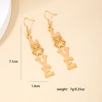 1 Pair Retro Exaggerated Letter Tiger Hollow Out Alloy Drop Earrings main image 2