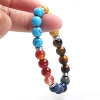 Simple Style Round Stainless Steel Natural Stone Beaded Bracelets main image 6