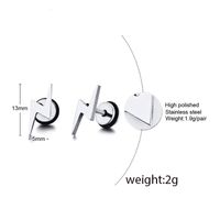 1 Pair Classic Style British Style Lightning Plating 304 Stainless Steel Black Plated Ear Studs main image 2