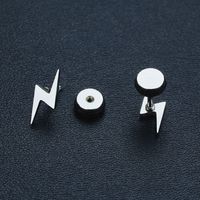 1 Pair Classic Style British Style Lightning Plating 304 Stainless Steel Black Plated Ear Studs main image 5