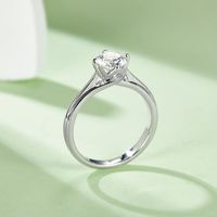 Shiny Round Sterling Silver Gra Plating Inlay Moissanite Rhodium Plated Silver Plated Rings main image 4