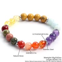 Simple Style Commute Round Stainless Steel Natural Stone Amethyst Beaded Bracelets main image 2