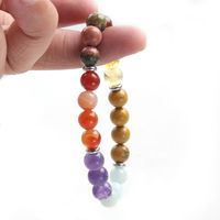 Simple Style Commute Round Stainless Steel Natural Stone Amethyst Beaded Bracelets main image 5